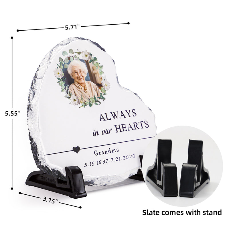 Personalized Photo Memorial Rock Slate with Stand  Sympathy Gift for Loss of Loved One