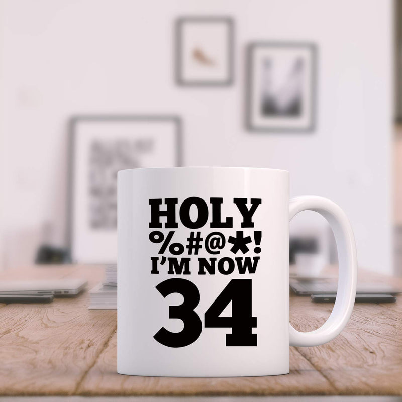 34th Birthday Gifts for Men - 1985 Birthday Gifts for Men, 34 Years Old Birthday Gifts Coffee Mug for Dad, Husband, Friend, Brother, Him, Colleague, Coworker, HOLY MUG- 11oz