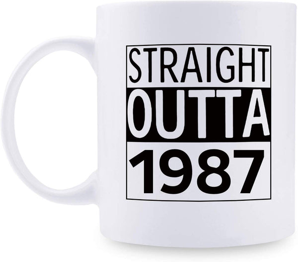 32nd Birthday Gifts for Men - 1987 Birthday Gifts for Men, 32 Years Old Birthday Gifts Coffee Mug for Dad, Husband, Friend, Brother, Him, Colleague, Coworker - 11oz