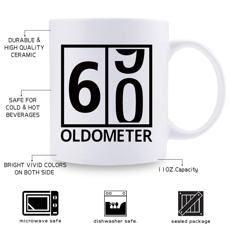 60th Birthday Gifts for Men - 1959 Birthday Gifts for Men, 60 Years Old Birthday Gifts Coffee Mug for Dad, Husband, Friend, Brother, Him, Colleague, Coworker, Oldometer Mug- 11oz