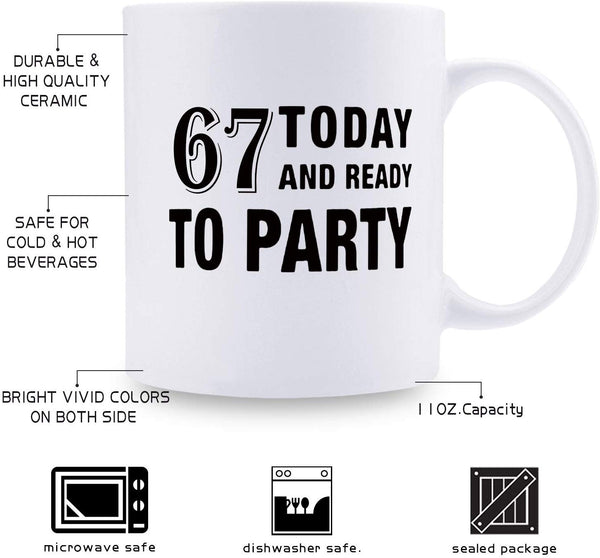 67th Birthday Gifts for Men - 1952 Birthday Gifts for Men, 67 Years Old Birthday Gifts Coffee Mug for Dad, Husband, Friend, Brother, Him, Colleague, Coworker - 11oz