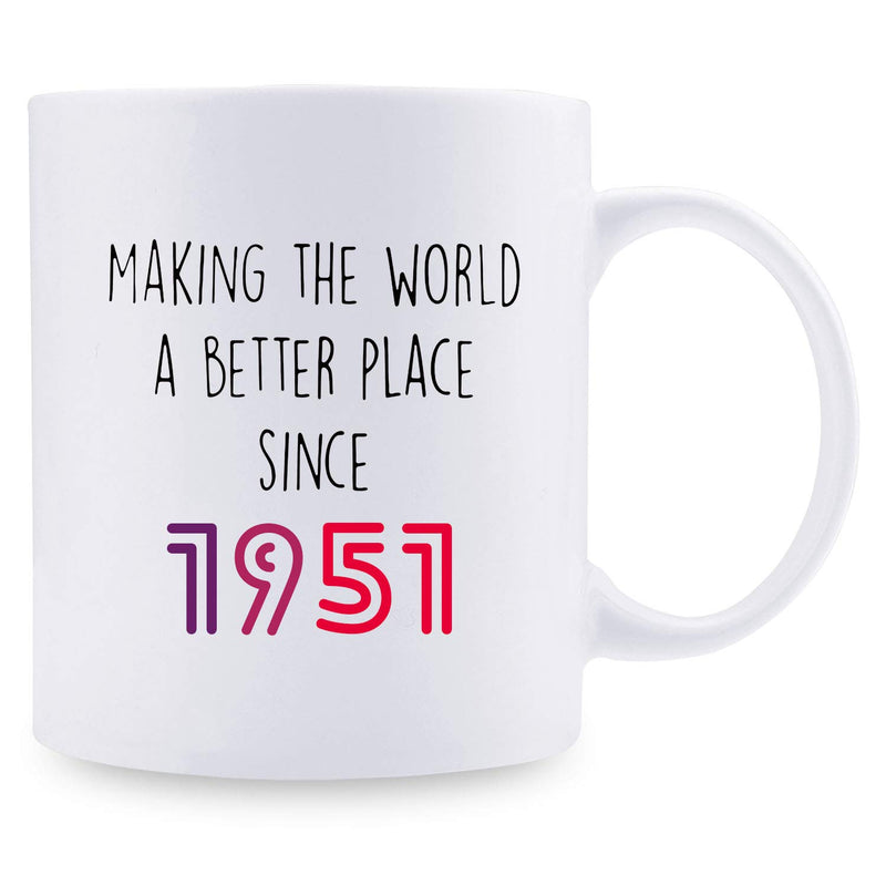 68th Birthday Gifts for Women - 1951 Birthday Gifts for Women, 68 Years Old Birthday Gifts Coffee Mug for Mom, Wife, Friend, Sister, Her, Colleague, Coworker - 11oz