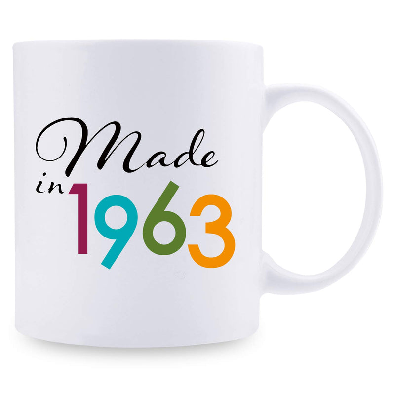 56th Birthday Gifts for Women - 1963 Birthday Gifts for Women, 56 Years Old Birthday Gifts Coffee Mug for Mom, Wife, Friend, Sister, Her, Colleague, Coworker - 11oz