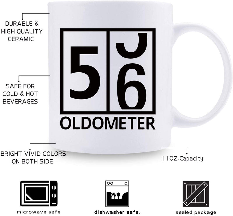 56th Birthday Gifts for Men - 1963 Birthday Gifts for Men, 56 Years Old Birthday Gifts Coffee Mug for Dad, Husband, Friend, Brother, Him, Colleague, Coworker, Oldometer Mug - 11oz