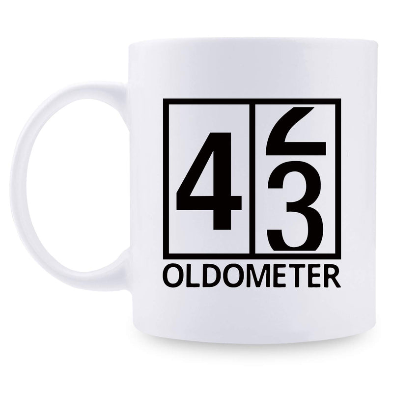 43rd Birthday Gifts for Men - 1976 Birthday Gifts for Men, 43 Years Old Birthday Gifts Coffee Mug for Dad, Husband, Friend, Brother, Him, Colleague, Coworker, Oldometer Mug - 11oz