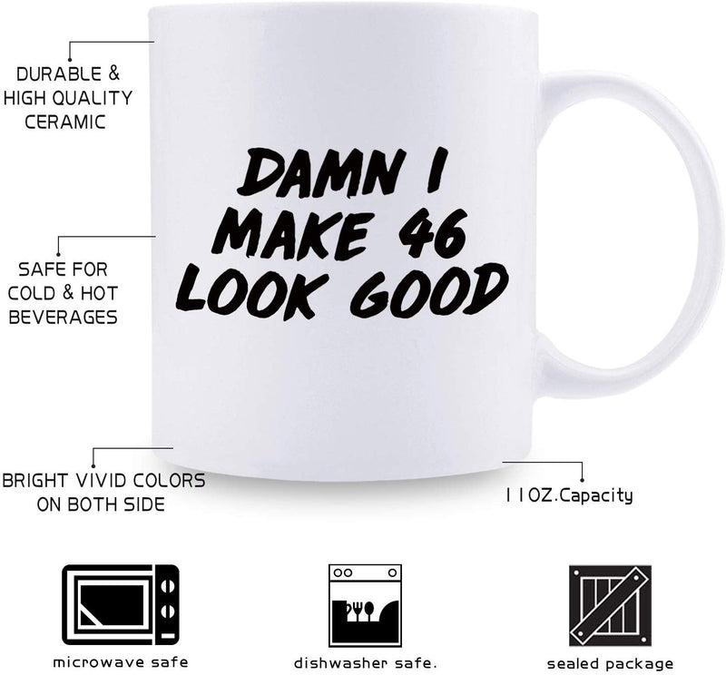 46th Birthday Gifts for Women - 1973 Birthday Gifts for Women, 46 Years Old Birthday Gifts Coffee Mug for Mom, Wife, Friend, Sister, Her, Colleague, Coworker - 11oz