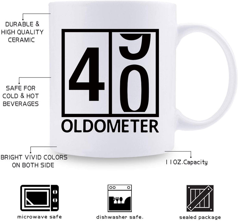 40th Birthday Gifts for Men - 1979 Birthday Gifts for Men, 40 Years Old Birthday Gifts Coffee Mug for Dad, Husband, Friend, Brother, Him, Colleague, Coworker, Oldometer Mug - 11oz