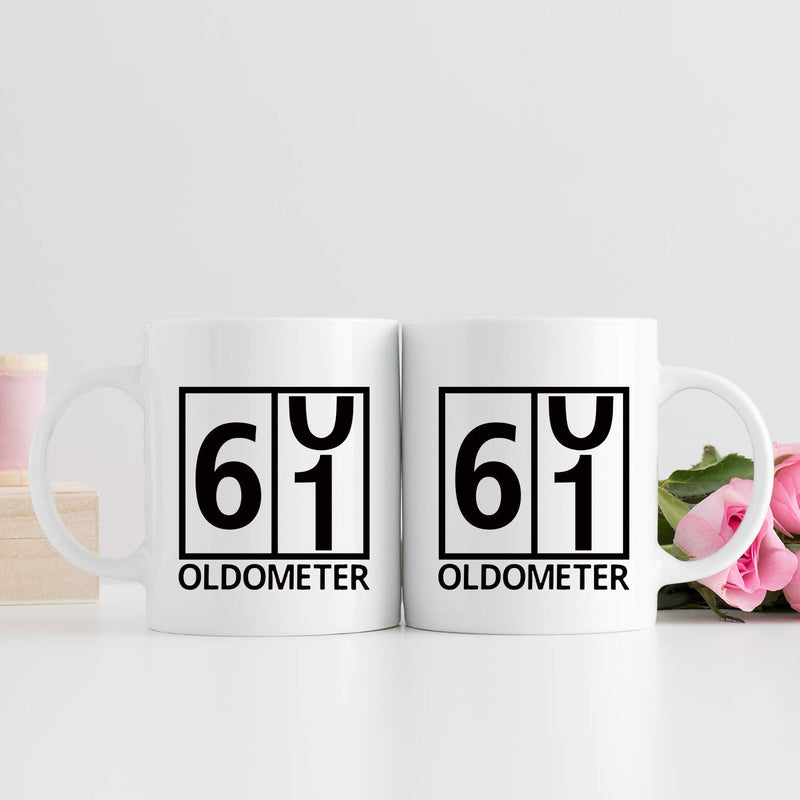 61st Birthday Gifts for Men - 1958 Birthday Gifts for Men, 61 Years Old Birthday Gifts Coffee Mug for Dad, Husband, Friend, Brother, Him, Colleague, Coworker, Oldometer Mug- 11oz