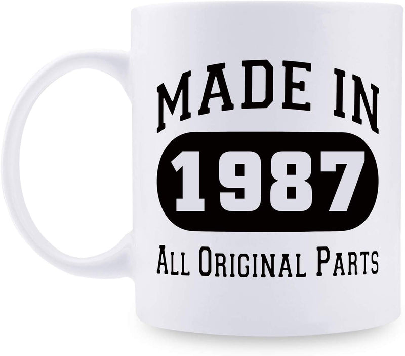 32nd Birthday Gifts for Men - 1987 Birthday Gifts for Men, 32 Years Old Birthday Gifts Coffee Mug for Dad, Husband, Friend, Brother, Him, Colleague, Coworker - 11oz