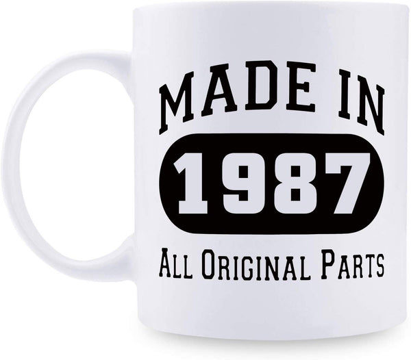 32nd Birthday Gifts for Women - 1987 Birthday Gifts for Women, 32 Years Old Birthday Gifts Coffee Mug for Mom, Wife, Friend, Sister, Her, Colleague, Coworker - 11oz