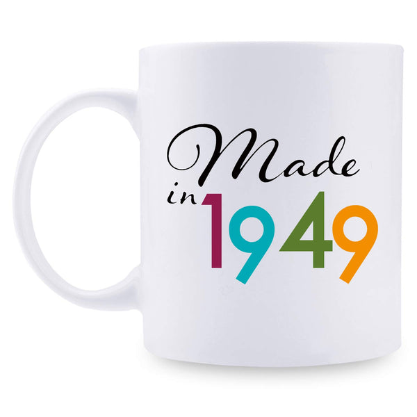 70th Birthday Gifts for Men - 1949 Birthday Gifts for Men, 70 Years Old Birthday Gifts Coffee Mug for Dad, Husband, Friend, Brother, Him, Colleague, Coworker - 11oz
