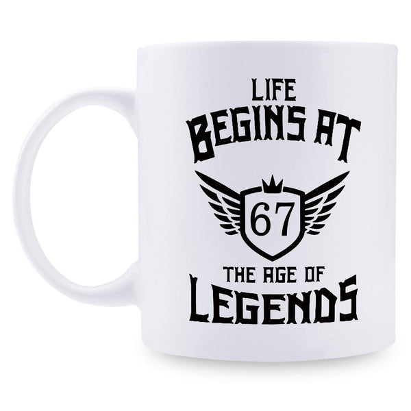 67th Birthday Gifts for Men - 1952 Birthday Gifts for Men, 67 Years Old Birthday Gifts Coffee Mug for Dad, Husband, Friend, Brother, Him, Colleague, Coworker - 11oz