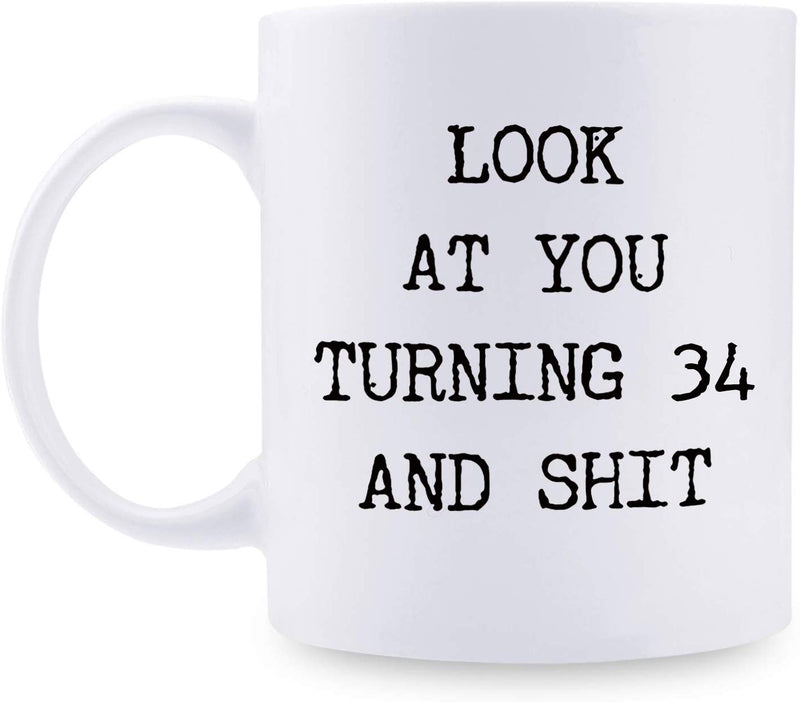 34th Birthday Gifts for Men - 1985 Birthday Gifts for Men, 34 Years Old Birthday Gifts Coffee Mug for Dad, Husband, Friend, Brother, Him, Colleague, Coworker - 11oz