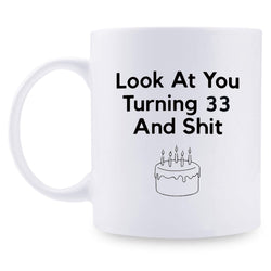33rd Birthday Gifts for Women - 1986 Birthday Gifts for Women, 33 Years Old Birthday Gifts Coffee Mug for Mom, Wife, Friend, Sister, Her, Colleague, Coworker - 11oz