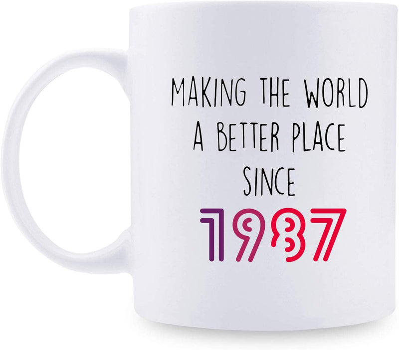 32nd Birthday Gifts for Men - 1987 Birthday Gifts for Men, 32 Years Old Birthday Gifts Coffee Mug for Dad, Husband, Friend, Brother, Him, Colleague, Coworker - 11oz