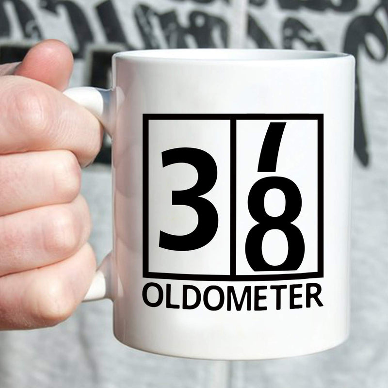 38th Birthday Gifts for Men - 1981 Birthday Gifts for Men, 38 Years Old Birthday Gifts Coffee Mug for Dad, Husband, Friend, Brother, Him, Colleague, Coworker, Oldometer Mug - 11oz