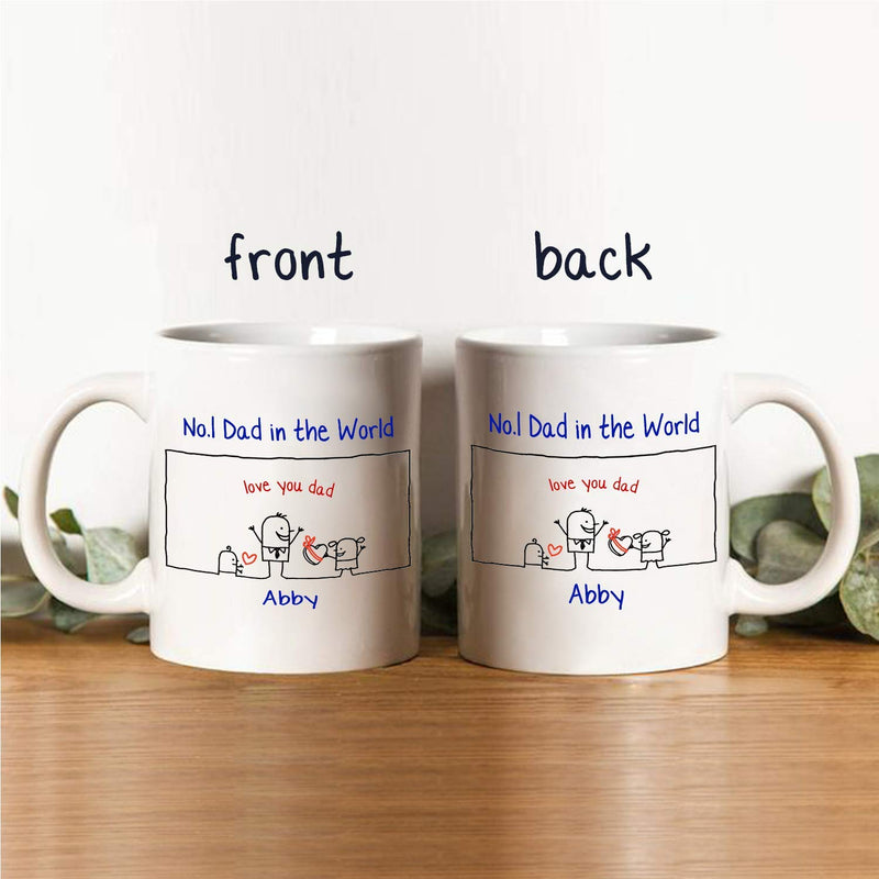 Best Dad Father's Day Gifts Coffee Mug Tea Cup- Unique King Gift For Dad From Daughter, Son - Cool Birthday Present Idea For a Father, Men, Guys - Fun Novelty Coffee Cup - 11 oz