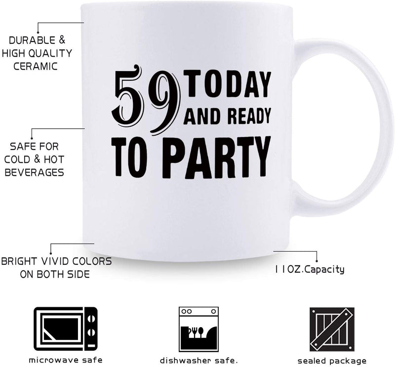 59th Birthday Gifts for Men - 1960 Birthday Gifts for Men, 59 Years Old Birthday Gifts Coffee Mug for Dad, Husband, Friend, Brother, Him, Colleague, Coworker - 11oz