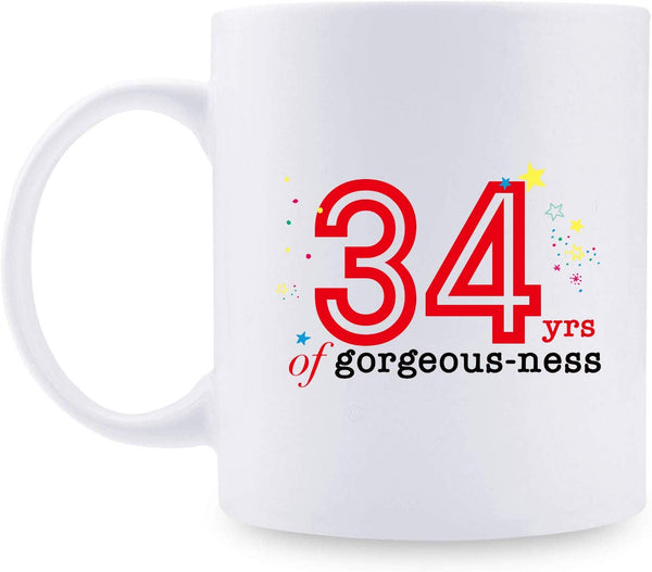 34th Birthday Gifts for Men - 1985 Birthday Gifts for Men, 34 Years Old Birthday Gifts Coffee Mug for Dad, Husband, Friend, Brother, Him, Colleague, Coworker - 11oz