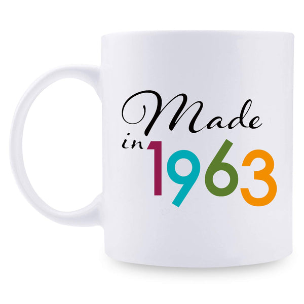 56th Birthday Gifts for Women - 1963 Birthday Gifts for Women, 56 Years Old Birthday Gifts Coffee Mug for Mom, Wife, Friend, Sister, Her, Colleague, Coworker - 11oz