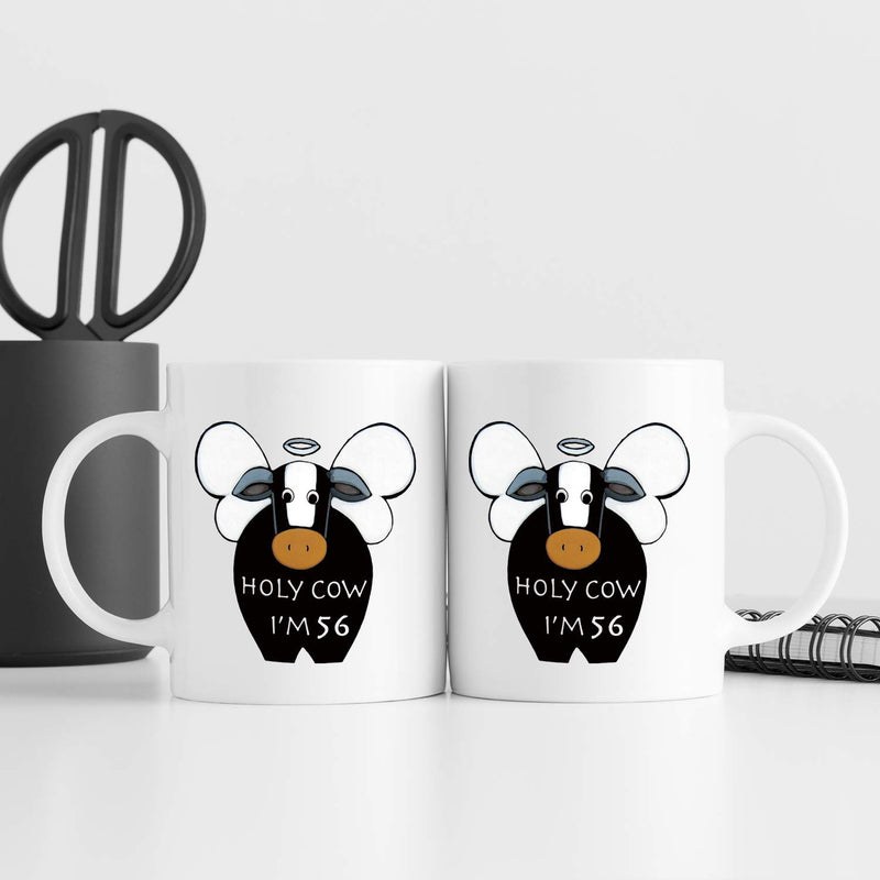 56th Birthday Gifts for Men - 1963 Birthday Gifts for Men, 56 Years Old Birthday Gifts Coffee Mug for Dad, Husband, Friend, Brother, Him, Colleague, Coworker, HOLY COW MUG - 11oz