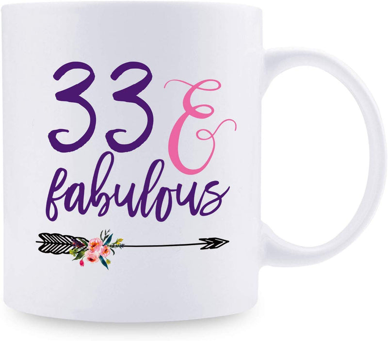 33rd Birthday Gifts for Women - 1986 Birthday Gifts for Women, 33 Years Old Birthday Gifts Coffee Mug for Mom, Wife, Friend, Sister, Her, Colleague, Coworker - 11oz