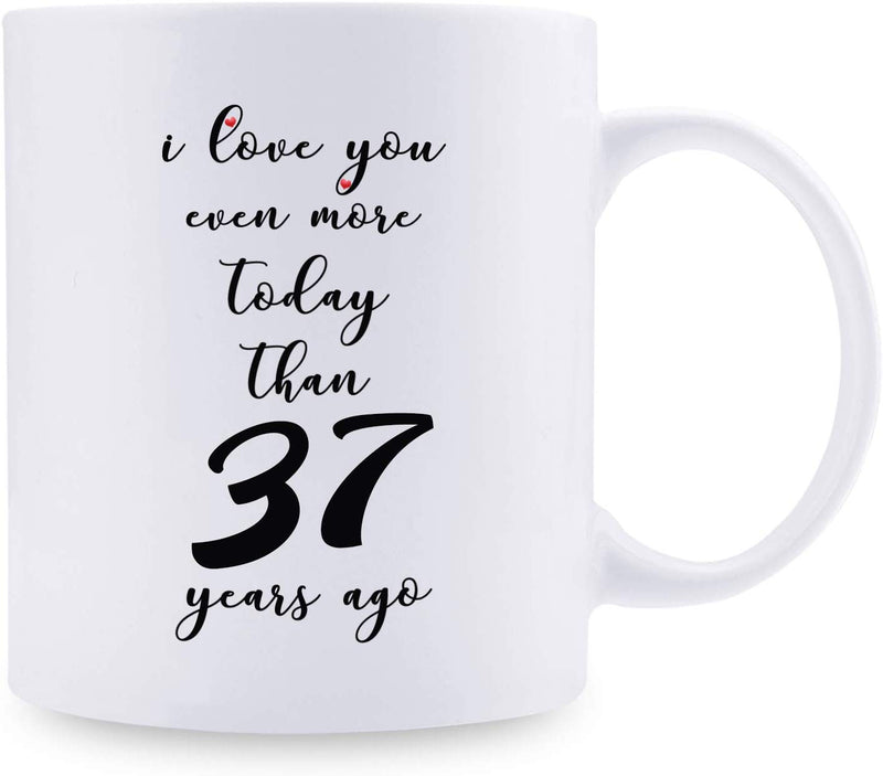 35th Anniversary Gifts - 35th Wedding Anniversary Gifts for Couple, 35 Year Anniversary Gifts 11oz Funny Coffee Mug for Couples, Husband, Hubby, Wife, Wifey, Her, Him, I Love You Even More