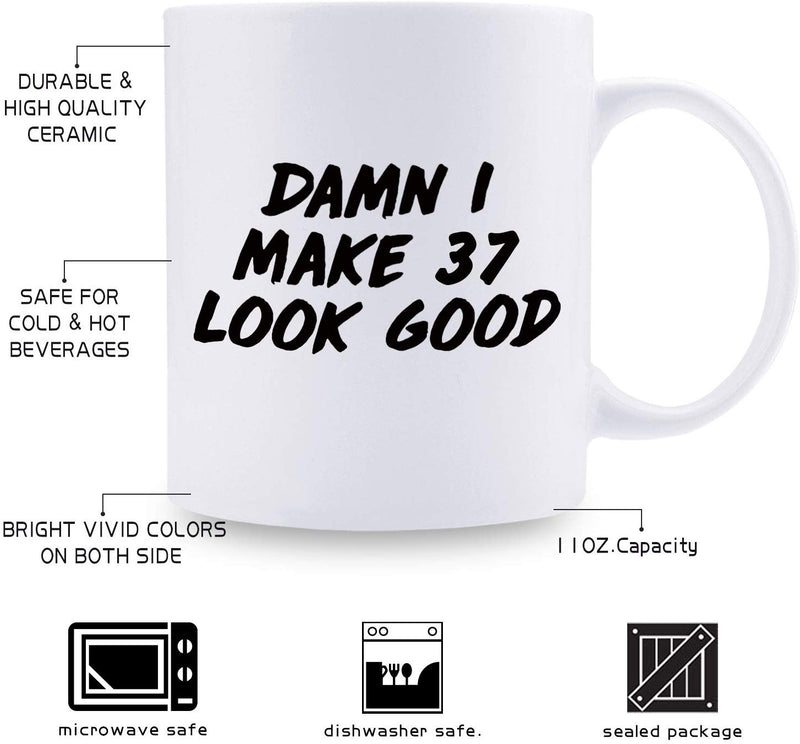 37th Birthday Gifts for Men - 1982 Birthday Gifts for Men, 37 Years Old Birthday Gifts Coffee Mug for Dad, Husband, Friend, Brother, Him, Colleague, Coworker - 11oz