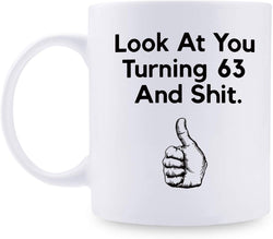 63rd Birthday Gifts for Men - 1956 Birthday Gifts for Men, 63 Years Old Birthday Gifts Coffee Mug for Dad, Husband, Friend, Brother, Him, Colleague, Coworker - 11oz
