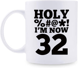 32nd Birthday Gifts for Men - 1987 Birthday Gifts for Men, 32 Years Old Birthday Gifts Coffee Mug for Dad, Husband, Friend, Brother, Him, Colleague, Coworker, HOLY MUG- 11oz