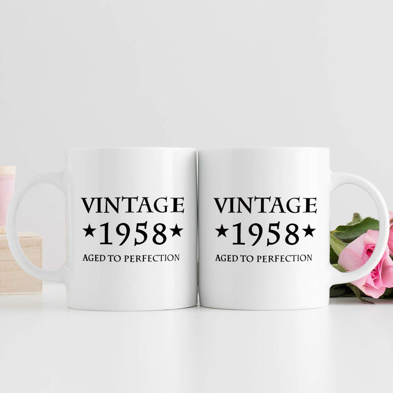 61st Birthday Gifts for Women - 1958 Birthday Gifts for Women, 61 Years Old Birthday Gifts Coffee Mug for Mom, Wife, Friend, Sister, Her, Colleague, Coworker - 11oz