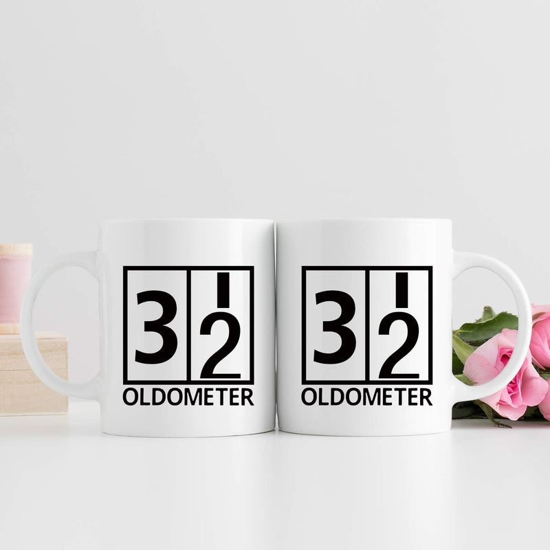 32nd Birthday Gifts for Men - 1987 Birthday Gifts for Men, 32 Years Old Birthday Gifts Coffee Mug for Dad, Husband, Friend, Brother, Him, Colleague, Coworker, Oldometer Mug - 11oz