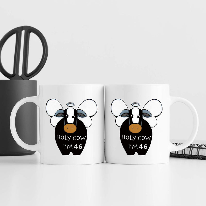46th Birthday Gifts for Women - 1973 Birthday Gifts for Women, 46 Years Old Birthday Gifts Coffee Mug for Mom, Wife, Friend, Sister, Her, Colleague, Coworker, HOLY COW MUG - 11oz
