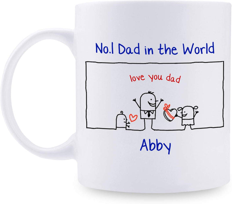 Best Dad Father's Day Gifts Coffee Mug Tea Cup- Unique King Gift For Dad From Daughter, Son - Cool Birthday Present Idea For a Father, Men, Guys - Fun Novelty Coffee Cup - 11 oz
