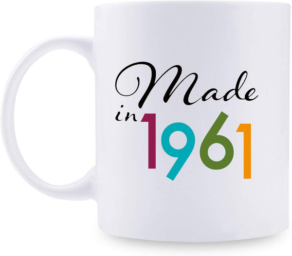 58th Birthday Gifts for Men - 1961 Birthday Gifts for Men, 58 Years Old Birthday Gifts Coffee Mug for Dad, Husband, Friend, Brother, Him, Colleague, Coworker - 11oz
