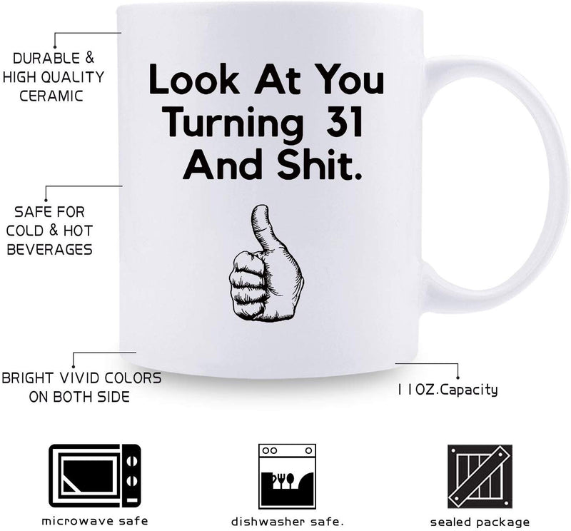 31st Birthday Gifts for Men - 1988 Birthday Gifts for Men, 31 Years Old Birthday Gifts Coffee Mug for Dad, Husband, Friend, Brother, Him, Colleague, Coworker - 11oz