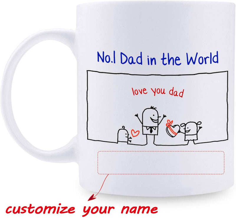 Best Dad Father's Day Gifts Coffee Mug Tea Cup- Unique King Gift For Dad From Daughter, Son - Cool Birthday Present Idea For a Father, Men, Guys - Fun Novelty Coffee Cup - 11 oz