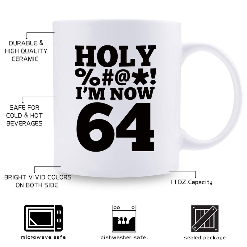 64th Birthday Gifts for Men - 1955 Birthday Gifts for Men, 64 Years Old Birthday Gifts Coffee Mug for Dad, Husband, Friend, Brother, Him, Colleague, Coworker, HOLY MUG - 11oz