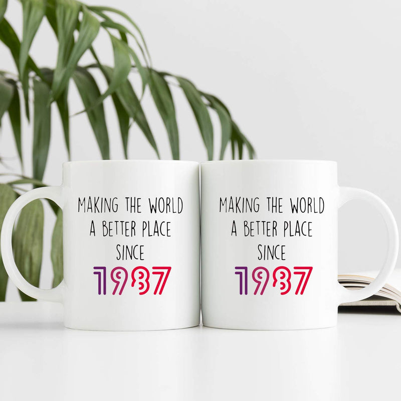 32nd Birthday Gifts for Men - 1987 Birthday Gifts for Men, 32 Years Old Birthday Gifts Coffee Mug for Dad, Husband, Friend, Brother, Him, Colleague, Coworker - 11oz