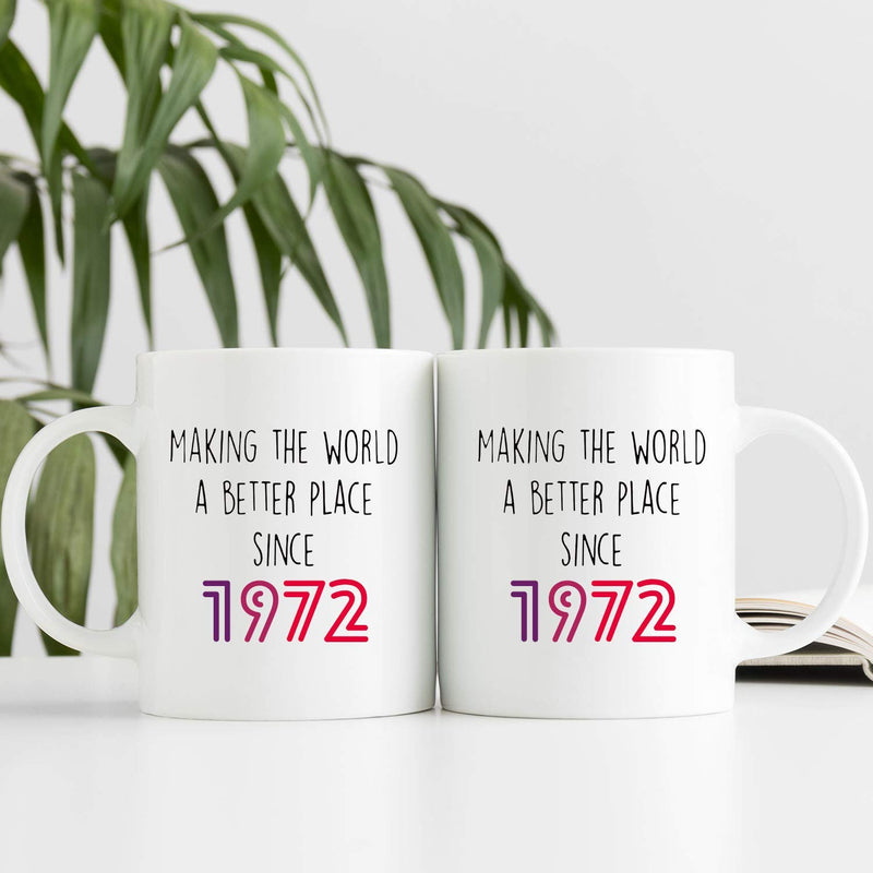 47th Birthday Gifts for Women - 1972 Birthday Gifts for Women, 47 Years Old Birthday Gifts Coffee Mug for Mom, Wife, Friend, Sister, Her, Colleague, Coworker - 11oz