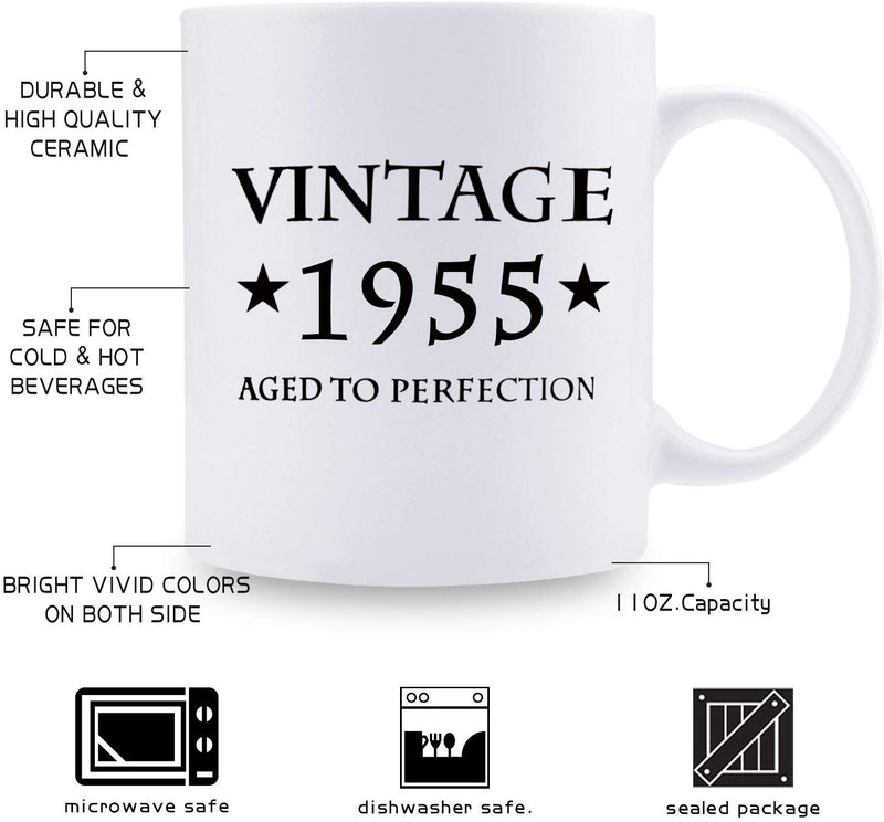 64th Birthday Gifts for Women - 1955 Birthday Gifts for Women, 64 Years Old Birthday Gifts Coffee Mug for Mom, Wife, Friend, Sister, Her, Colleague, Coworker - 11oz