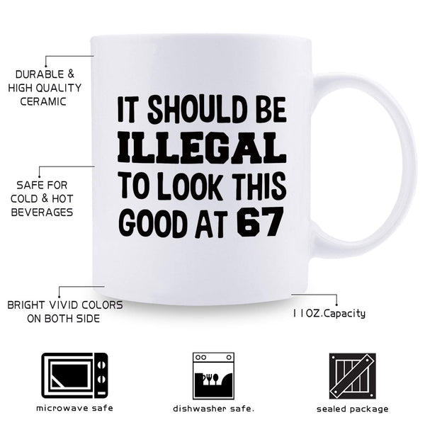 67th Birthday Gifts for Women - 1952 Birthday Gifts for Women, 67 Years Old Birthday Gifts Coffee Mug for Mom, Wife, Friend, Sister, Her, Colleague, Coworker - 11oz