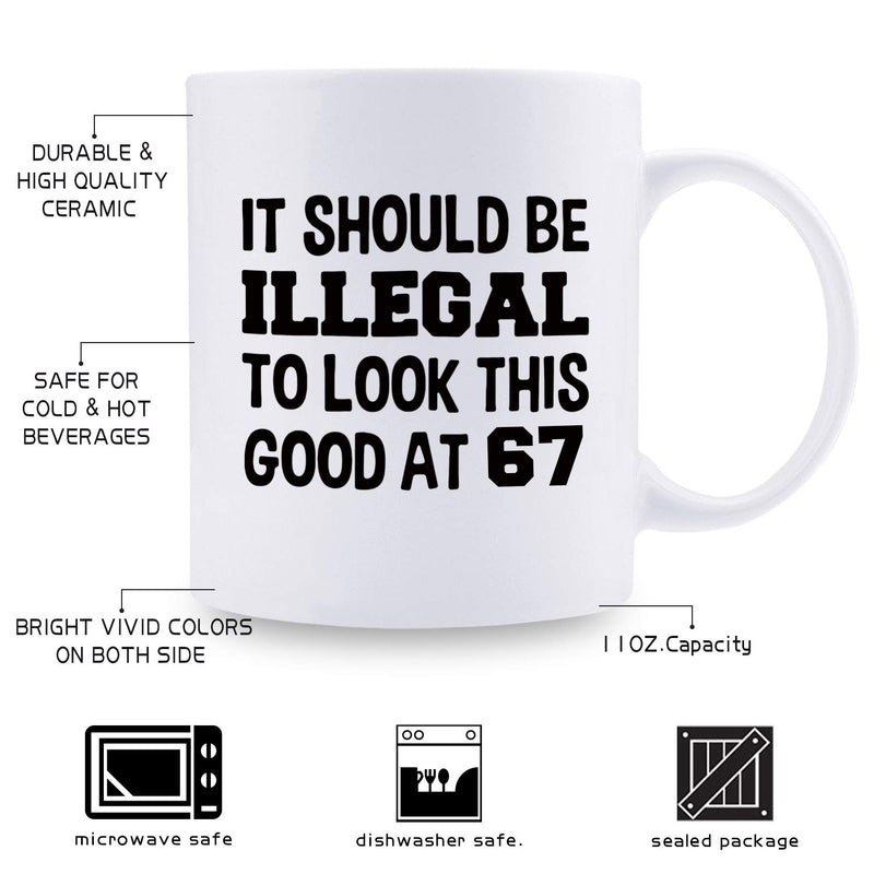 67th Birthday Gifts for Women - 1952 Birthday Gifts for Women, 67 Years Old Birthday Gifts Coffee Mug for Mom, Wife, Friend, Sister, Her, Colleague, Coworker - 11oz