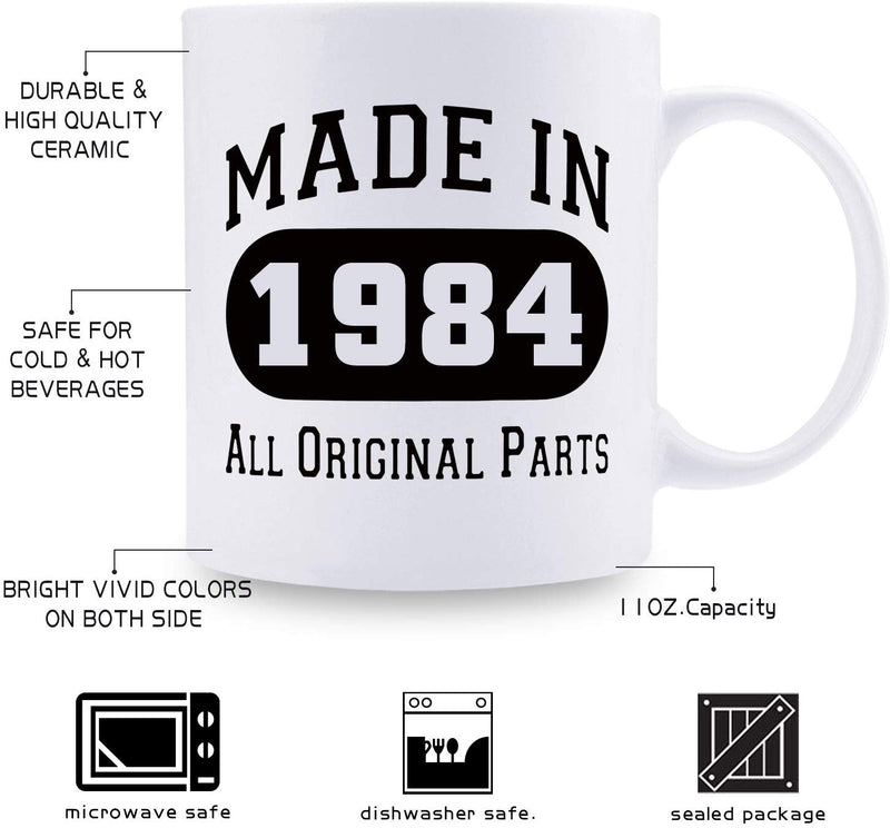 35th Birthday Gifts for Men - 1984 Birthday Gifts for Men, 35 Years Old Birthday Gifts Coffee Mug for Dad, Husband, Friend, Brother, Him, Colleague, Coworker - 11oz