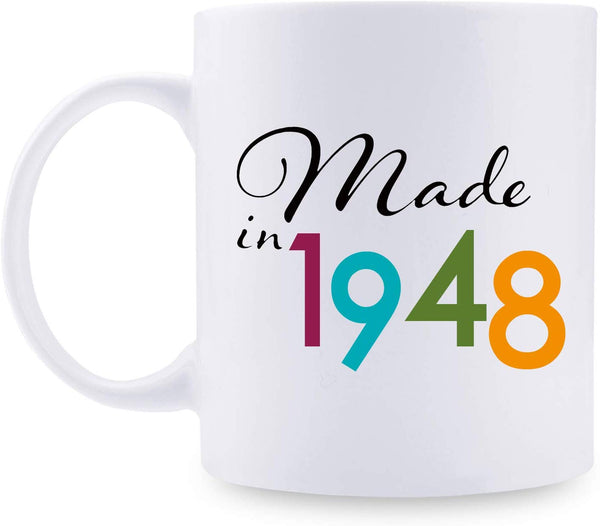 71st Birthday Gifts for Men - 1948 Birthday Gifts for Men, 71 Years Old Birthday Gifts Coffee Mug for Dad, Husband, Friend, Brother, Him, Colleague, Coworker - 11oz