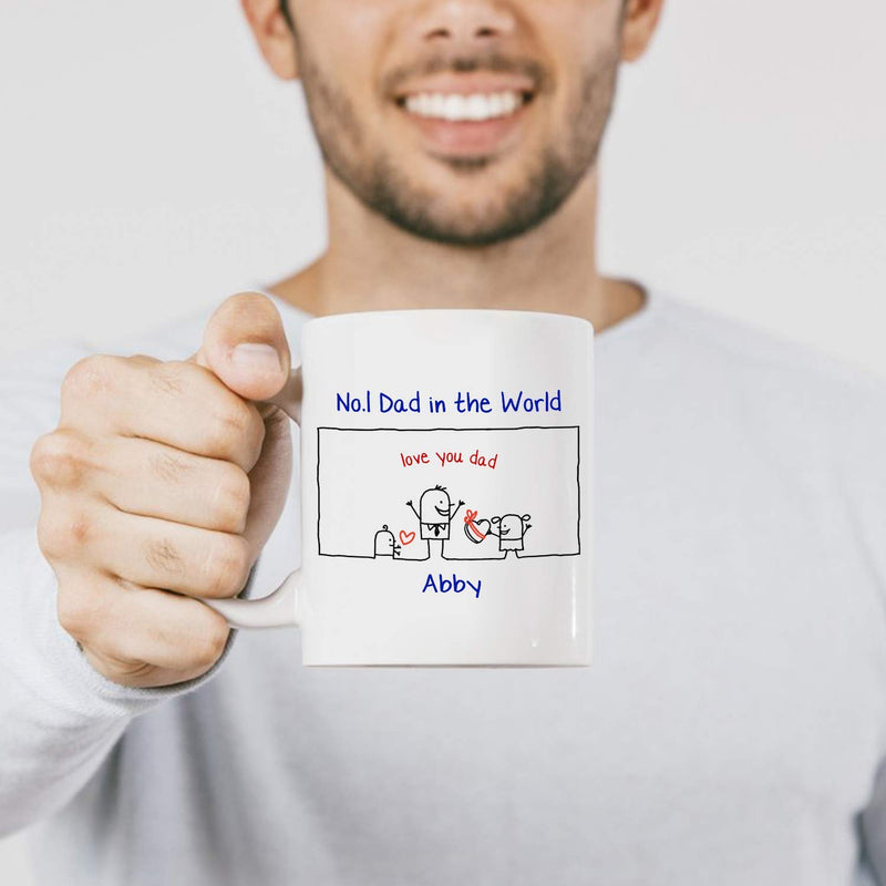 Best Dad Father's Day Gifts Coffee Mug Tea Cup- Unique King Gift For Dad From Daughter, Son - Cool Birthday Present Idea For a Father, Men, Guys - Fun Novelty Coffee Cup - 11 oz