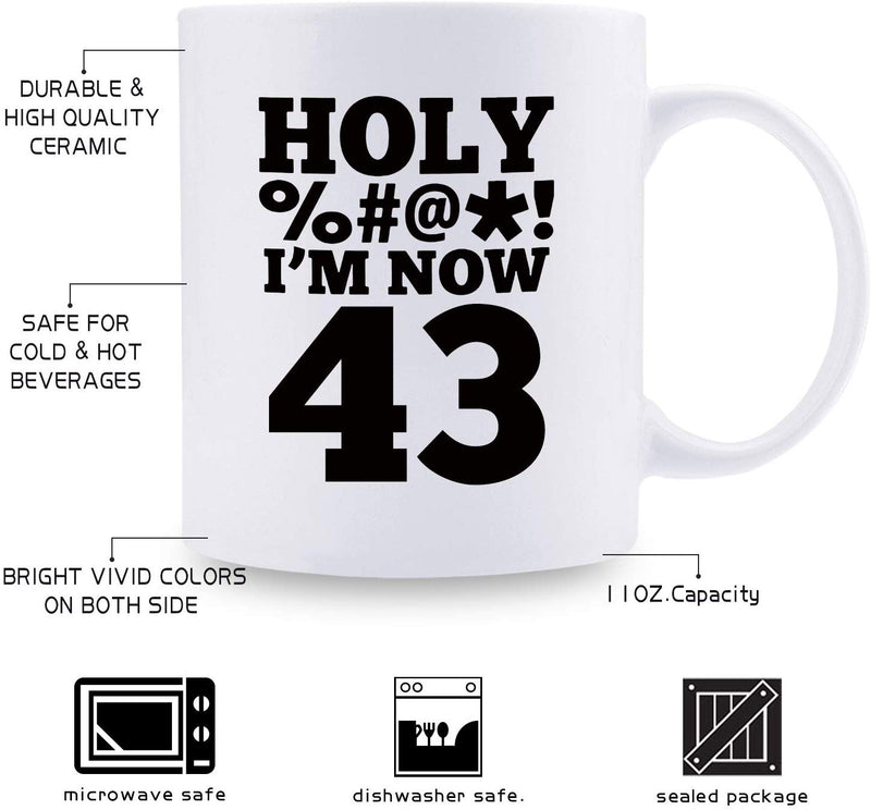 43rd Birthday Gifts for Women - 1976 Birthday Gifts for Women, 43 Years Old Birthday Gifts Coffee Mug for Mom, Wife, Friend, Sister, Her, Colleague, Coworker, HOLY MUG - 11oz