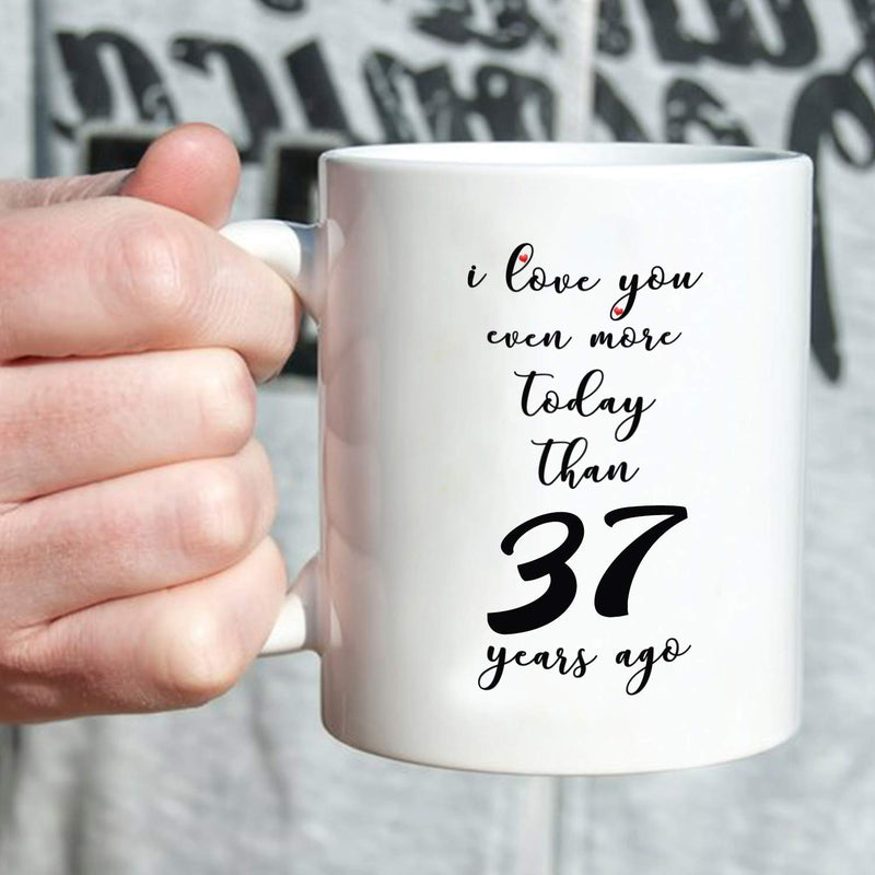 35th Anniversary Gifts - 35th Wedding Anniversary Gifts for Couple, 35 Year Anniversary Gifts 11oz Funny Coffee Mug for Couples, Husband, Hubby, Wife, Wifey, Her, Him, I Love You Even More