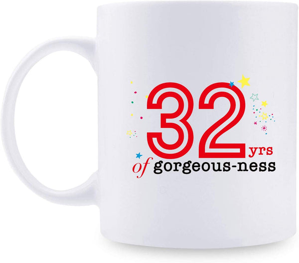 32nd Birthday Gifts for Women - 1987 Birthday Gifts for Women, 32 Years Old Birthday Gifts Coffee Mug for Mom, Wife, Friend, Sister, Her, Colleague, Coworker - 11oz