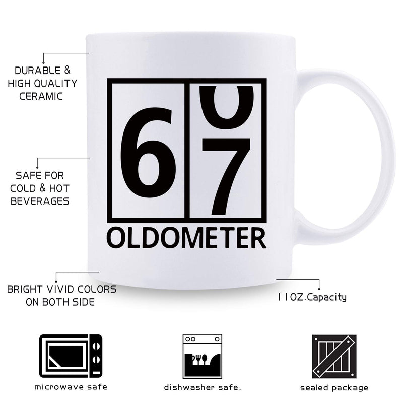 67th Birthday Gifts for Men - 1952 Birthday Gifts for Men, 67 Years Old Birthday Gifts Coffee Mug for Dad, Husband, Friend, Brother, Him, Colleague, Coworker, Oldometer Mug - 11oz